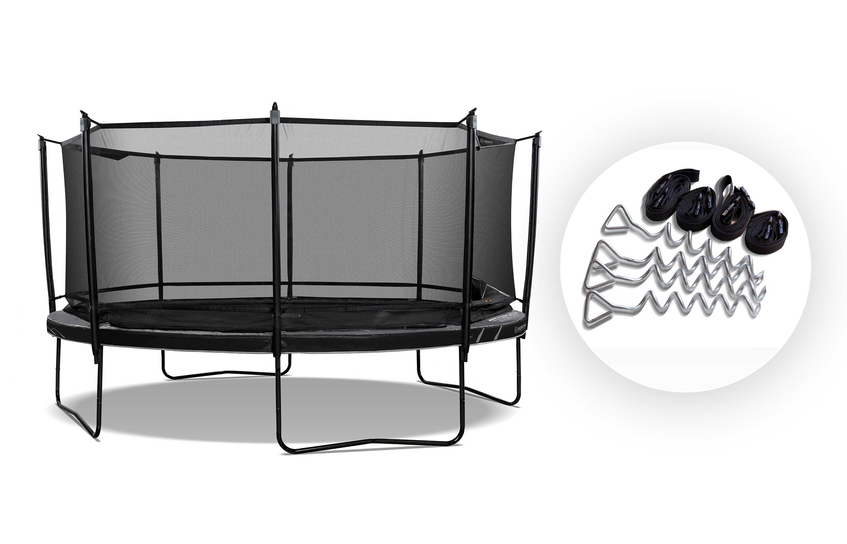 Studsmatta North Legend Oval / 4.2 m x 2.9 m / Trampoline + Anchor Bundle
