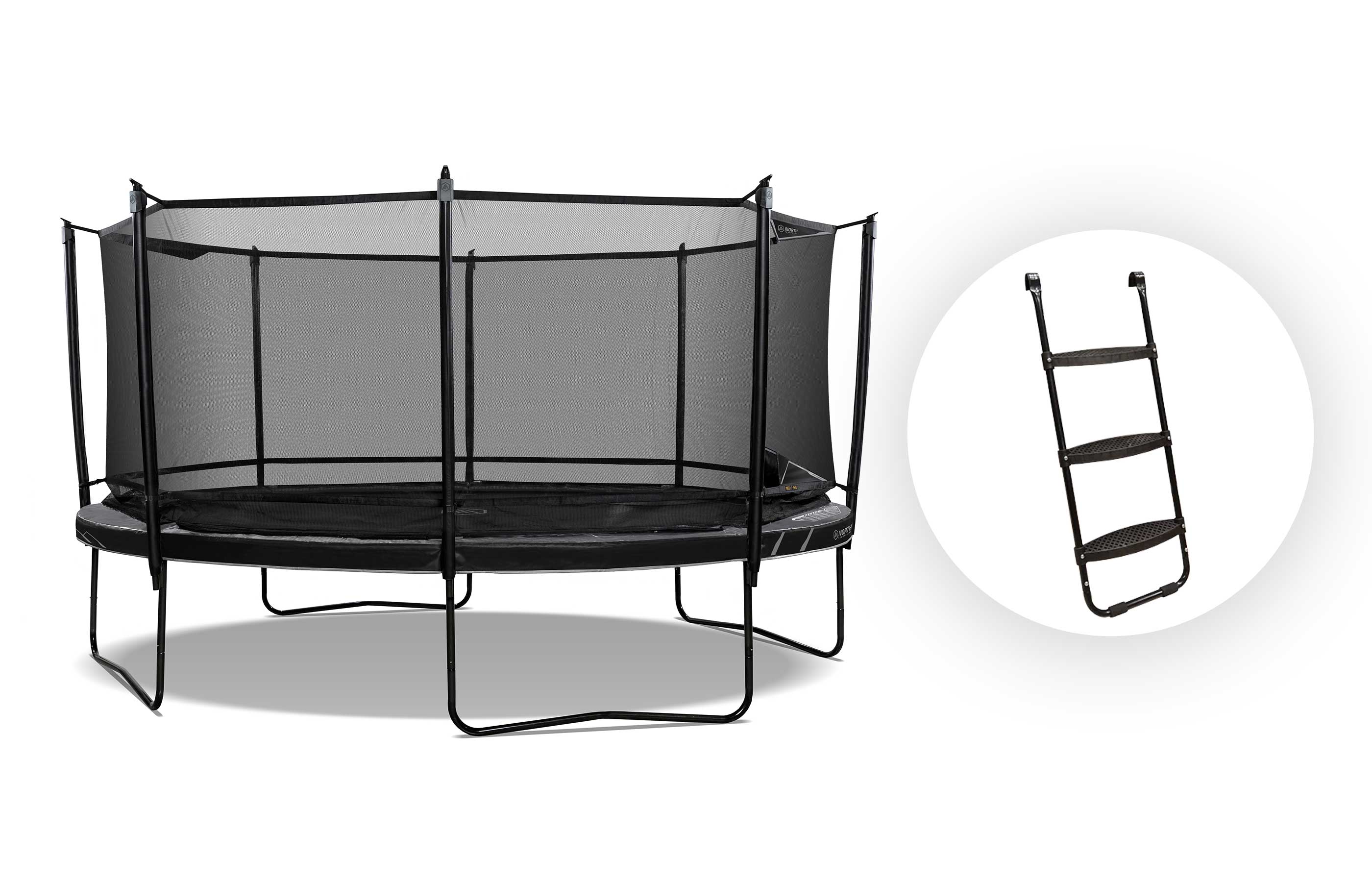 Studsmatta North Legend Oval / 4.2 m x 2.9 m / Trampoline + Ladder Bundle