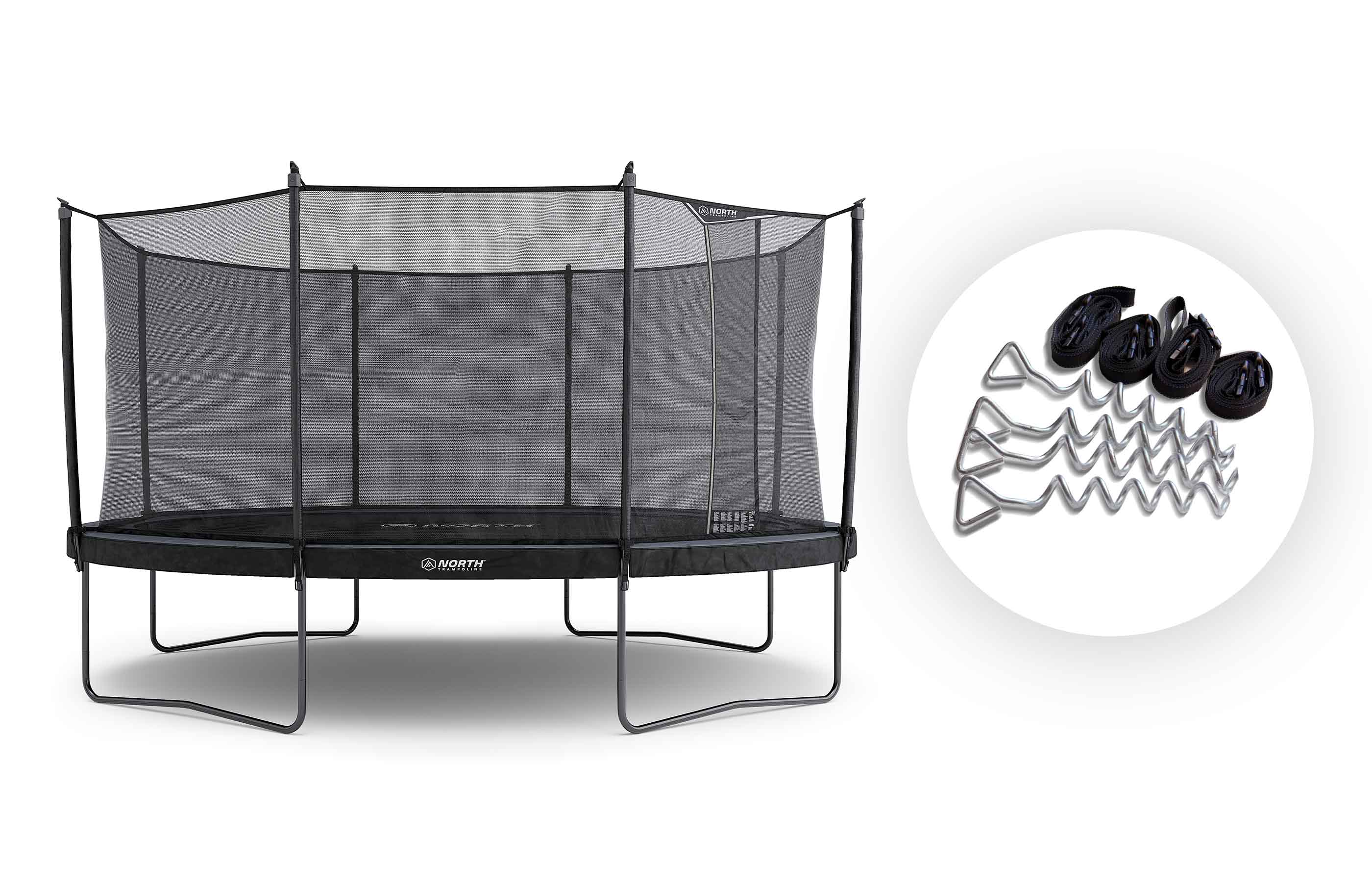 North Pioneer Trampoline Oval / 4.2 m x 2.9 m / Trampoline + Anchor Bundle